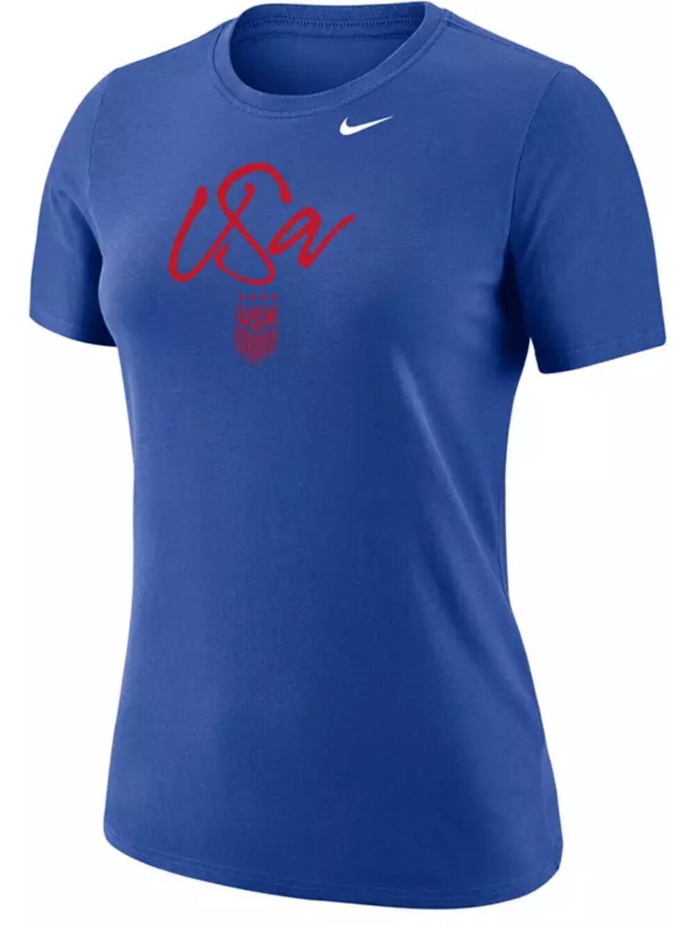 New ~ NIKE ~ Women's USWNT 2023 Script Blue Soccer T-Shirt Size L